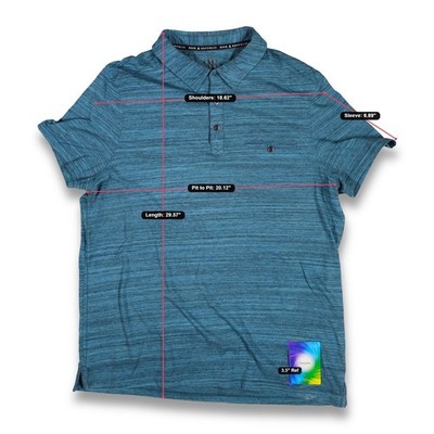 Vintage Rock & Republic Polo Shirt Mens XL Blue Space Dye Short Sleeve GOOD - Image 4