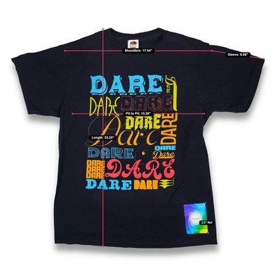 Vintage Fruit of the Loom D.A.R.E. Multi-Font Graphic T-Shirt Men's M Black GOOD - Image 4