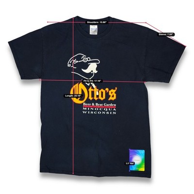 Vintage Gildan Men's M Otto's Beer & Brat Garden Graphic T-Shirt Excellent - Image 4