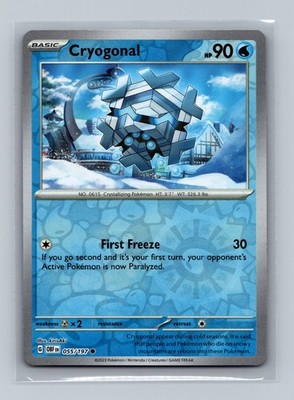 Pokemon Trading Card Game Cryogonal 055/197 Blue Excellent Obsidian Flames TCG