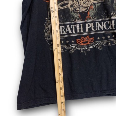 Five Finger Death Punch T-Shirt Men's 2XL Black Skull Graphic Band Tee Bay Islan - Image 6