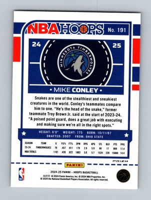 2024-25 Hoops Winter #191 Mike Conley Blizzard Prizms Premium - Image 2