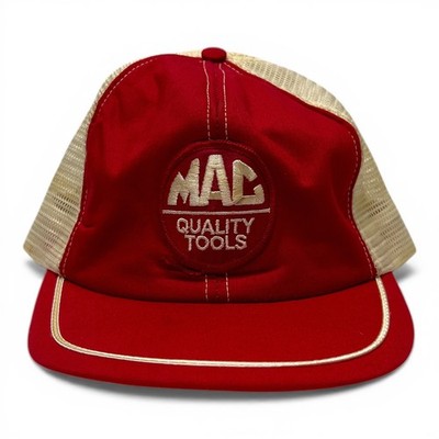 Vintage MAC Quality Tools Trucker Hat Red Cream Mesh Snapback OSFA Fair