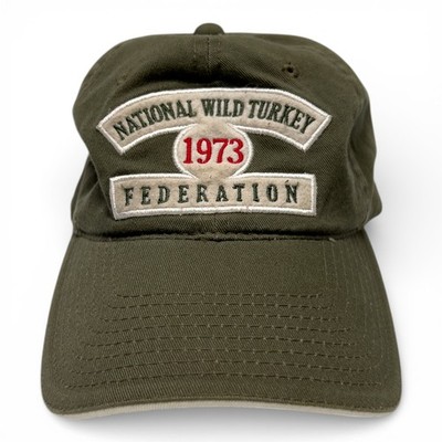 Vintage National Wild Turkey Federation 1973 NWTF Olive Green Hat Cap OSFM