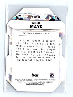 2022 Topps #DGDC-25 Willie Mays Diamond Greats Die Cuts - Image 2