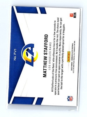 2022 Donruss Elite #FV1 Matthew Stafford Field Vision Green - Image 2