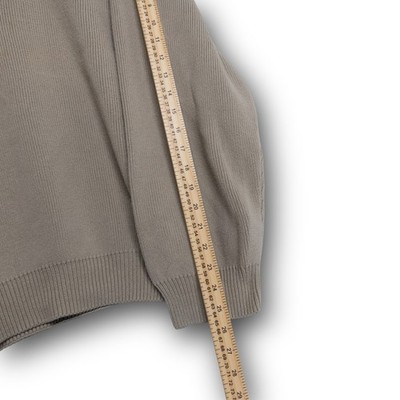 Vintage Guide Series Henley Sweater Mens 2XL Tan 100% Cotton Ribbed Knit Excelle - Image 5