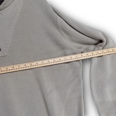Vintage Guide Series Henley Sweater Mens 2XL Tan 100% Cotton Ribbed Knit Excelle - Image 6