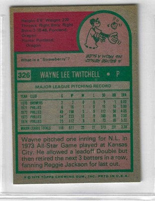 1975 Topps MINI Baseball - SET BREAK - Wayne Twitchell #326 - Image 2