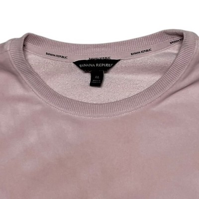 Velour Banana Republic Women's Medium Pink Crewneck Sweatshirt Excellent - Image 3