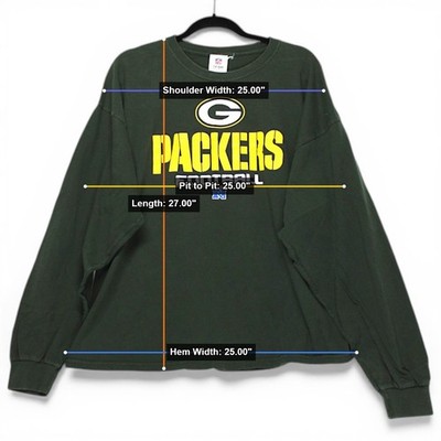 Packers NFL Team Apparel Long Sleeve Shirt Mens 2XL Green Football Good - Image 3
