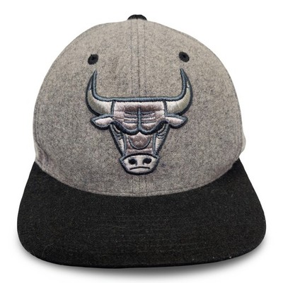 Vintage Mitchell & Ness Chicago Bulls Snapback Hat OS Gray Wool Blend NBA Cap Go