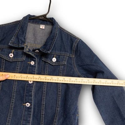 Vintage Unbranded Denim Jacket Women's S Dark Blue Trucker Button Front EXCELLEN - Image 6