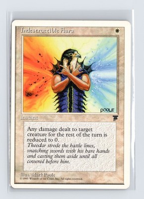Vintage MTG 1995 Chronicles Indestructible Aura - White Border