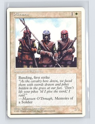 Vintage MTG 1995 Fourth Edition Pikemen - White Border