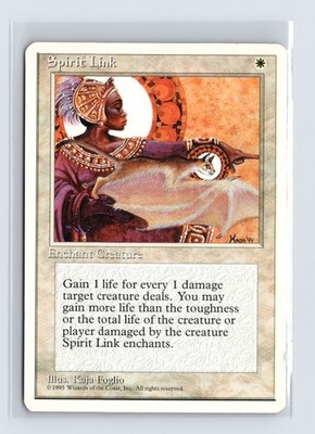 Vintage MTG 1995 Fourth Edition Spirit Link - White Border