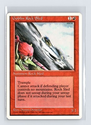 Vintage MTG 1995 Fourth Edition Goblin Rock Sled - White Border