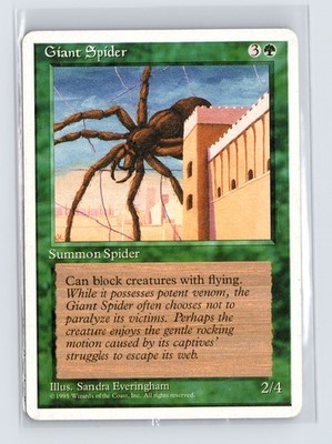Vintage MTG 1995 Fourth Edition Giant Spider - White Border