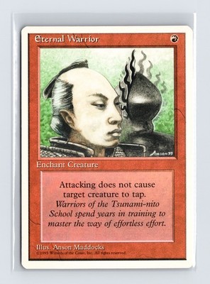 Vintage MTG 1995 Fourth Edition Eternal Warrior - White Border