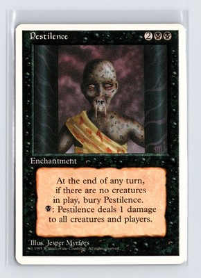 Vintage MTG 1995 Fourth Edition Pestilence - White Border