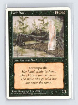 Vintage MTG 1995 Fourth Edition Lost Soul - White Border