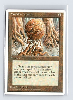 Vintage MTG 1995 Fourth Edition Wooden Sphere - White Border