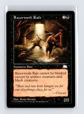 Vintage MTG 1997 Weatherlight Razortooth Rats - Black Border