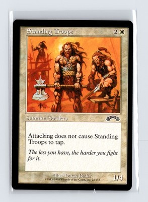 Vintage MTG 1998 Exodus #22 Standing Troops - Black Border
