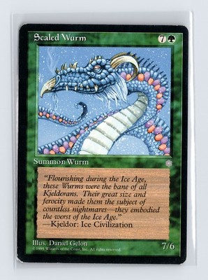Vintage MTG 1995 Ice Age Scaled Wurm - Black Border