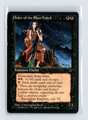 Vintage MTG 1994 Fallen Empires Order of the Ebon Hand (Rush) - Black Border