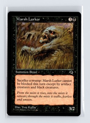 Vintage MTG 1997 Tempest #144 Marsh Lurker - Black Border