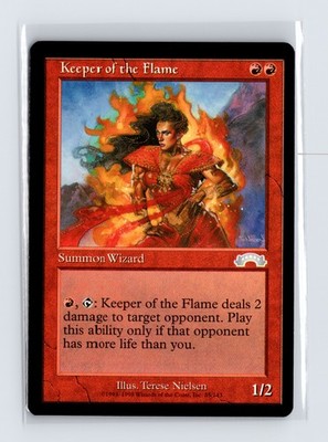 Vintage MTG 1998 Exodus #85 Keeper of the Flame - Black Border
