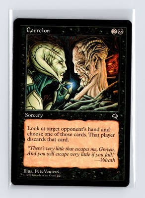 Vintage MTG 1997 Tempest #113 Coercion - Black Border