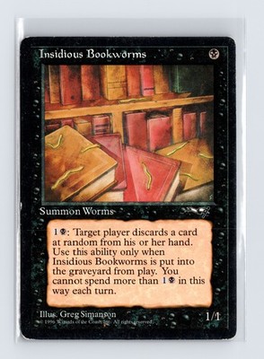 Vintage MTG 1996 Alliances #13 Insidious Bookworms - Black Border