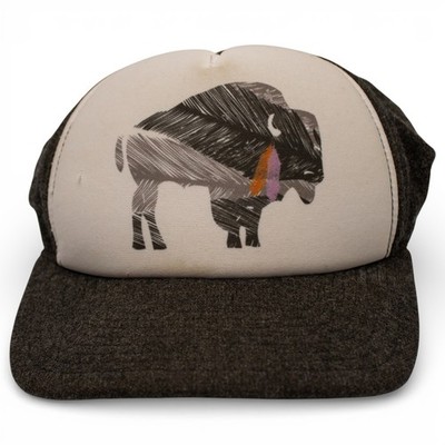 Pistil Buffalo Trucker Hat Unisex Brown Cream Wool Blend Snapback GOOD