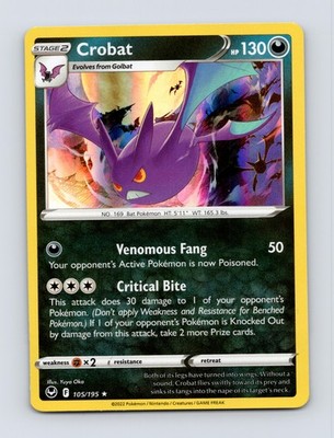 SWSH12: Silver Tempest #105/195 Crobat Holo Pokemon