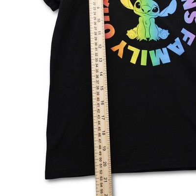 Disney Stitch Ohana Means Family T-Shirt Kids Large Black Excellent - Image 5