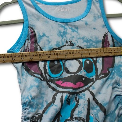 Disney Stitch Tank Top Kids Size L 10/12 Blue Tie Dye Excellent - Image 4