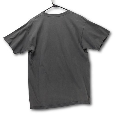Vintage Y2K Hurley Graphic T-Shirt Mens Medium Charcoal Grey Plaid Logo Good - Image 2