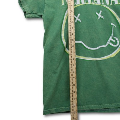 Nirvana Graphic T-Shirt Men Medium Green Excellent - Image 4