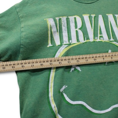 Nirvana Graphic T-Shirt Men Medium Green Excellent - Image 5