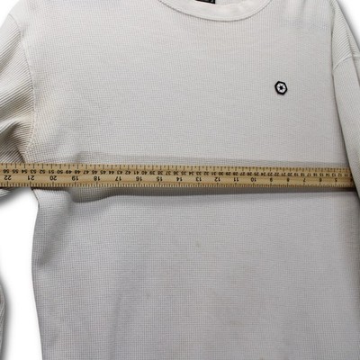 Vintage Y2K Southpole Waffle Knit Thermal Shirt Mens XL White Fair - Image 6