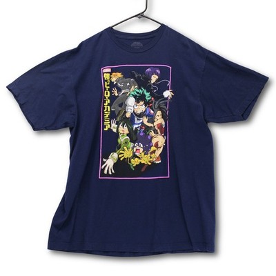 My Hero Academia Graphic T-Shirt Mens XL Navy Blue Excellent