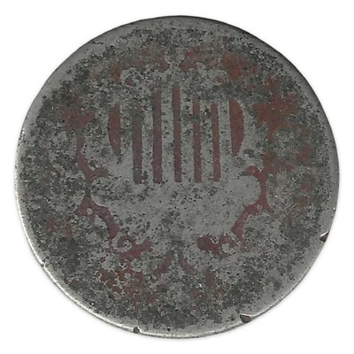 Shield Nickel Details (Environmental Damage)