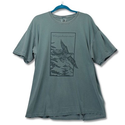 Vintage Authentic Pigment Weyerhaeuser Eagle Graphic T-Shirt Mens XL Blue Gray
