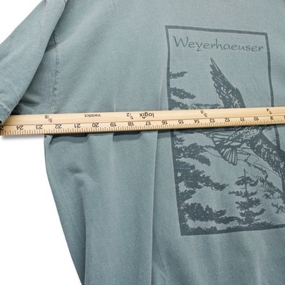Vintage Authentic Pigment Weyerhaeuser Eagle Graphic T-Shirt Mens XL Blue Gray - Image 6
