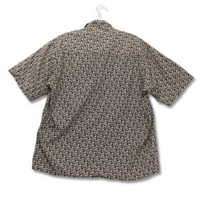 Vintage Consensus Sportswear Short Sleeve Button Up Mens Large Black Tan - Image 2