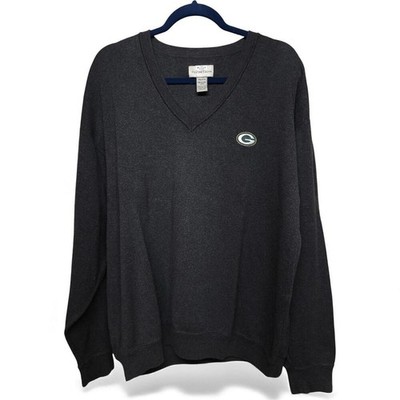 Cutter Buck Green Bay Packers V-Neck Sweater Men XXL Gray Cotton Golf