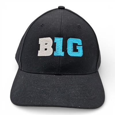 B1G Fitted Hat Richardson UMP 540 Big Ten Black Mens 7 1/4 Baseball Cap Good
