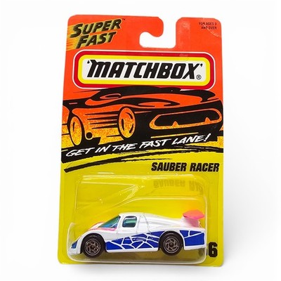 Matchbox Sauber Racer Diecast Car 1:64 White Blue #66 New 1996 Super Fast 010774